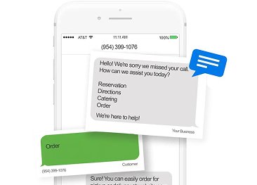 Missed call text-back service